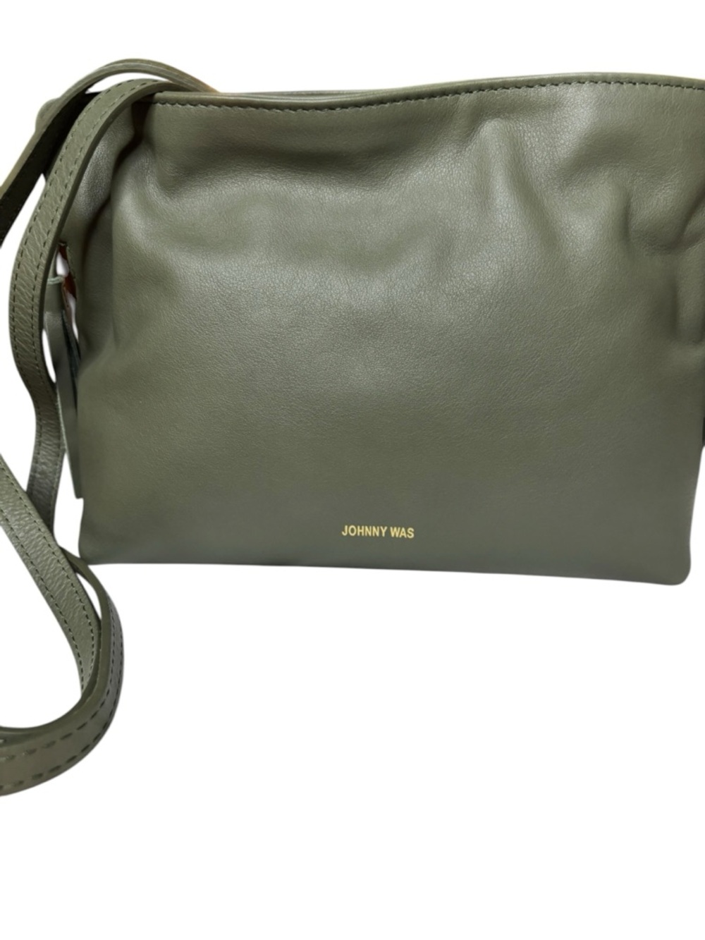 JOHNNY WAS Cinch Pouch Italian Leather Crossbody Bag Loden Green NWT - Picture 12 of 17